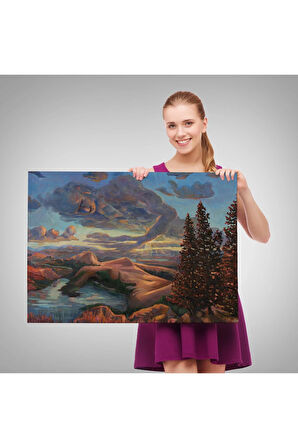 Sahildeki Koşan Beyaz Atlar Tablosu-6580