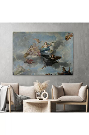 Bulutlaların Üzerindeki Melekler Rönesans Tablosu - Antoine Hoarse Zenith-6582