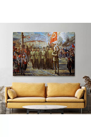 İzmir'in Kurtuluşu Tablosu - Atatürk'ün İzmire Girişi-6627