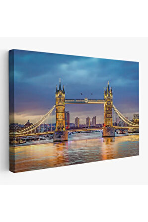 Londra Köprüsü  Gece Manzara Tablosu-6638