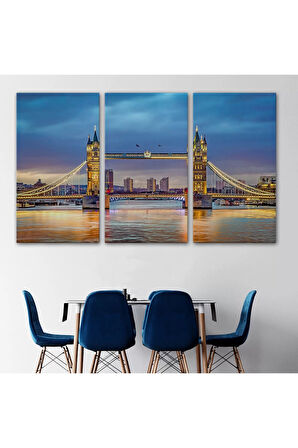 Londra Köprüsü  Gece Manzara Tablosu-6638