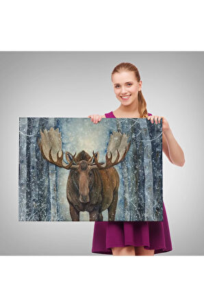 Bulutlaların Üzerindeki Renkli Balonları Tutan Kız Tablosu-6643