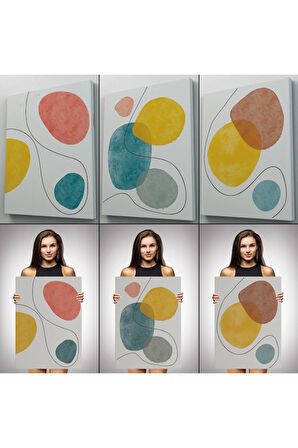 Soyut Tablo Seti 3 Parça Dekoratif Duvar Tablosu-aa-1