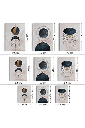 Duvar Tablo Seti 3 Parça Suluboya Soyut Sanat Koleksiyonu Dekoratif Tablo-ab-2