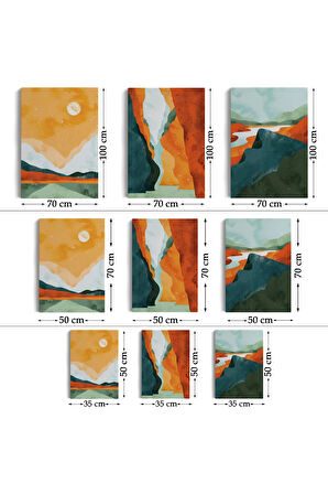 3’lü Tablo Estetik Manzaralar Suluboya Sanat Dekoratif Tablo Seti-ac-3