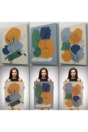 İskandinav Tarzı Bohem Minimal 3 Lü Tablo Seti-af-6