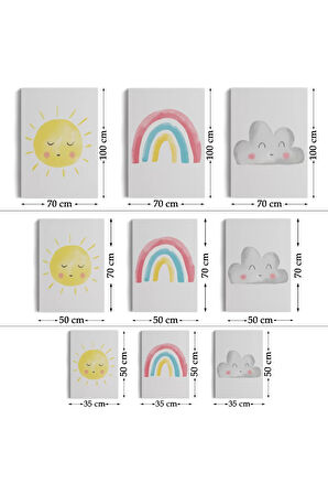 3’lü Tablo Yaz Günü Temalı Dekoratif Duvar Tablo Seti-bö-40
