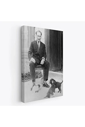 Atatürk Portre Tablosu Mustafa Kemal Atatürk Dikdörtgen Dekoratif Kanvas Tablo-ce-55