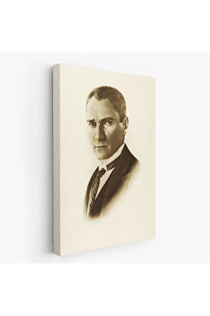 Atatürk Portre Tablosu Mustafa Kemal Atatürk Dikdörtgen Dekoratif Kanvas Tablo-cı-59