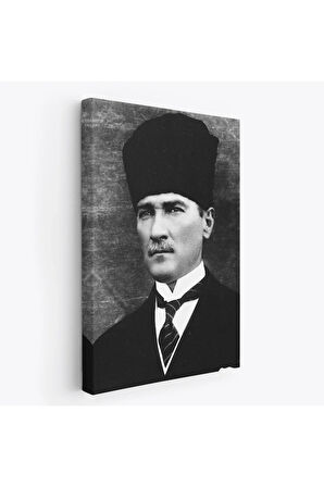 Atatürk Portre Tablosu Mustafa Kemal Atatürk Dikdörtgen Dekoratif Kanvas Tablo-cj-60