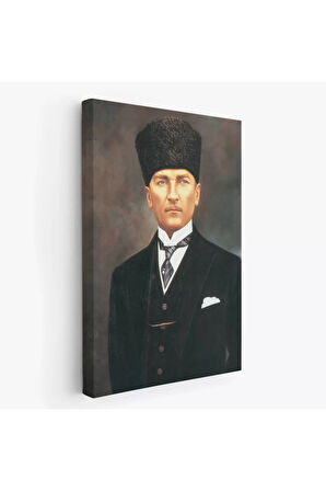 Atatürk Portre Tablosu Mustafa Kemal Atatürk Dikdörtgen Dekoratif Kanvas Tablo-cö-65
