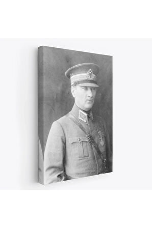Atatürk Portre Tablosu Mustafa Kemal Atatürk Dikdörtgen Dekoratif Kanvas Tablo-cv-75