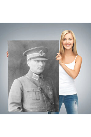 Atatürk Portre Tablosu Mustafa Kemal Atatürk Dikdörtgen Dekoratif Kanvas Tablo-cv-75