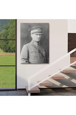 Atatürk Portre Tablosu Mustafa Kemal Atatürk Dikdörtgen Dekoratif Kanvas Tablo-cv-75
