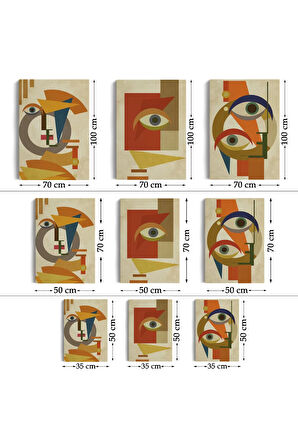 Gizemli Kadınlar Soyut Dekoratif Duvar Tablosu Üçlü Set-ds-95