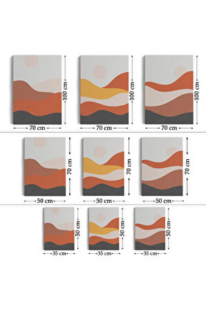 Deniz Ve Dağ Manzaralı Dekoratif Duvar Tablosu Üçlü Set-ec-102