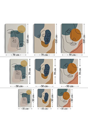 Zarif Kadın Fifürü Ve Yapraklar Temalı Dekoratif Duvar Tablosu Üçlü Set-ed-103