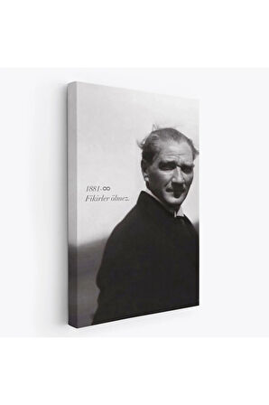 Atatürk Portre Tablosu Mustafa Kemal Atatürk Dikdörtgen Dekoratif Kanvas Tablo-fd-128