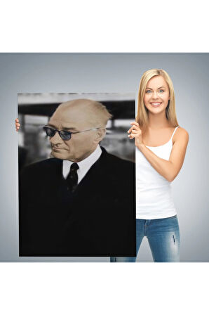 Atatürk Portre Tablosu Mustafa Kemal Atatürk Dikdörtgen Dekoratif Kanvas Tablo-ff-130