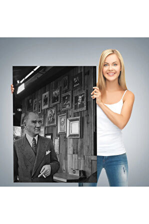 Atatürk Portre Tablosu Mustafa Kemal Atatürk Dikdörtgen Dekoratif Kanvas Tablo-fk-135