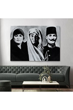 Atatürk Portre Tablosu Mustafa Kemal Atatürk Dikdörtgen Dekoratif Kanvas Tablo-fl-136