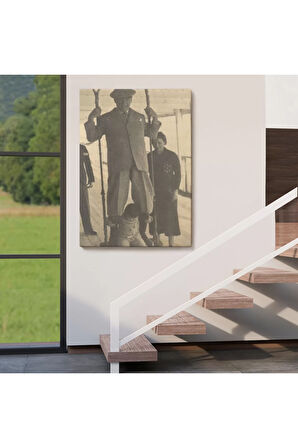 Atatürk Portre Tablosu Mustafa Kemal Atatürk Dikdörtgen Dekoratif Kanvas Tablo-fo-138