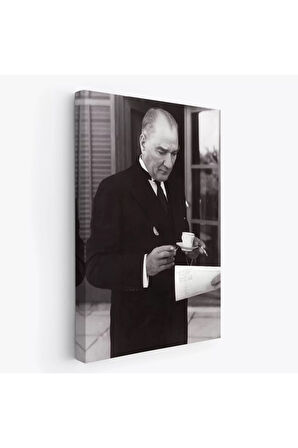 Atatürk Portre Tablosu Mustafa Kemal Atatürk Dikdörtgen Dekoratif Kanvas Tablo-fr-141