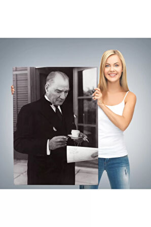 Atatürk Portre Tablosu Mustafa Kemal Atatürk Dikdörtgen Dekoratif Kanvas Tablo-fr-141