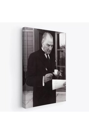 Atatürk Portre Tablosu Mustafa Kemal Atatürk Dikdörtgen Dekoratif Kanvas Tablo-fr-141