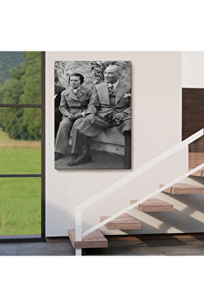 Atatürk Portre Tablosu Mustafa Kemal Atatürk Dikdörtgen Dekoratif Kanvas Tablo-ft-144