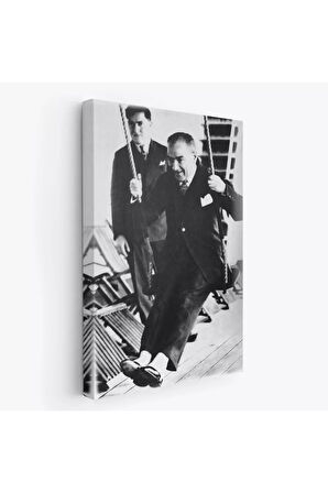 Atatürk Portre Tablosu Mustafa Kemal Atatürk Dikdörtgen Dekoratif Kanvas Tablo-fü-146