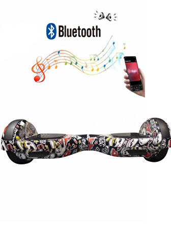 CityMate Elektrikli Kaykay Hoverboard Bluetooth Hoparlörlü 6.5 Inch Grafiti D14