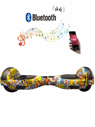 CityMate Elektrikli Kaykay Hoverboard Bluetooth Hoparlörlü 6.5 Inch Grafiti D25