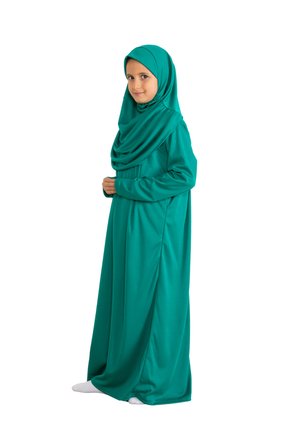 İki Parça Çocuk Namaz Elbisesi Seti Eşarp Ile Takım, Islami Giyim Takım Kızlar Için