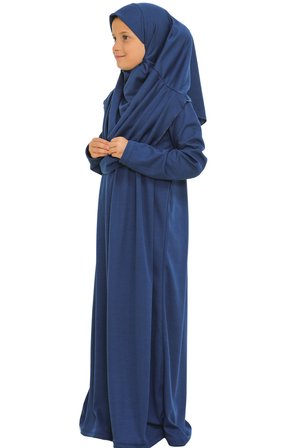 İki Parça Çocuk Namaz Elbisesi Seti Eşarp Ile Takım, Islami Giyim Takım Kızlar Için