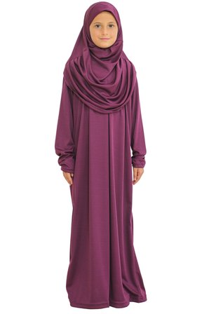İki Parça Çocuk Namaz Elbisesi Seti Eşarp Ile Takım, Islami Giyim Takım Kızlar Için