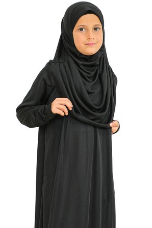 İki Parça Çocuk Namaz Elbisesi Seti Eşarp Ile Takım, Islami Giyim Takım Kızlar Için