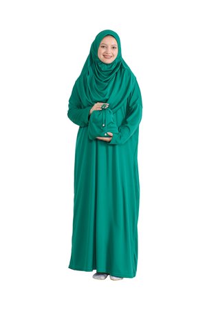 Keseli Namaz Elbisesi Eşarp Hazır Tesettür Giyim Türban Müslüman Giysi Takım