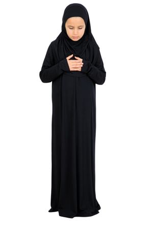 Kız Çocuk Namaz Elbisesi – Yumuşak Viskon Giyim Abaya & Hijab + Çanta Seti