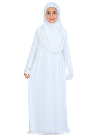 Kız Çocuk Namaz Elbisesi – Yumuşak Viskon Giyim Abaya & Hijab + Çanta Seti