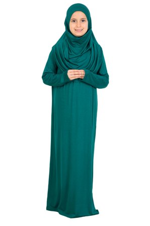 Kız Çocuk Namaz Elbisesi – Yumuşak Viskon Giyim Abaya & Hijab + Çanta Seti