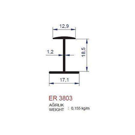 MDF Sunta Dekoratif Orta Kayıt Profili ER 3803 Kimyasal Parlak 2,5 metre