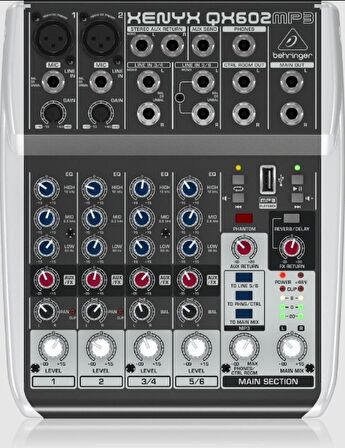 Behringer Qx602Mp3 6 Kanal Analog Mikser