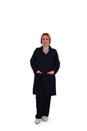 ESER - Kadın Alpaka Önlük - Çıtçıtlı - Lacivert