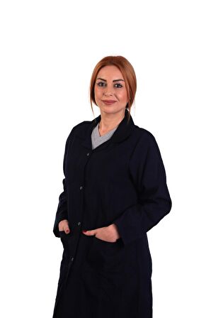 ESER - Bayan Alpaka Önlük - Çıtçıtlı - Lacivert