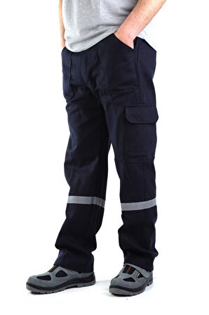 ESER - 7-7 Gabardin Kom.Cepli İş Pantolonu Reflektörlü - Kışlık-Lacivert