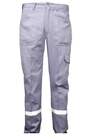 ESER - 7-7  Gabardin Kom.Cepli İş Pantolonu Reflektörlü - Kışlık - Gri