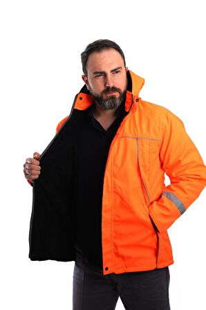 ESER - Polarlı Denizci Kabanı - Reflektörlü - Turuncu