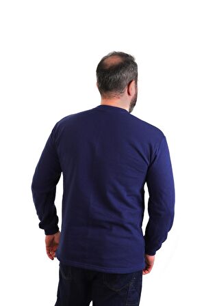 ESER - Bisiklet Yaka Sweatshirt - Cepli - Lacivert