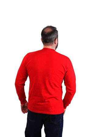 ESER - Bisiklet Yaka Sweatshirt - Cepli - Kırmızı